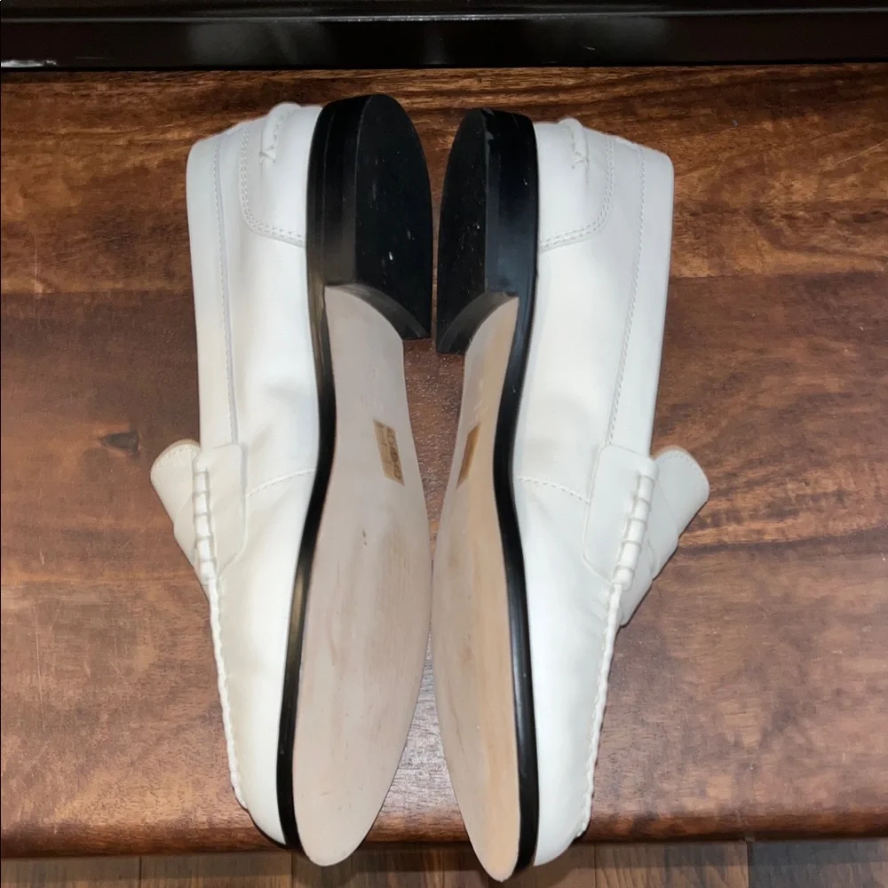 New in Box White Leather Women's Loafers